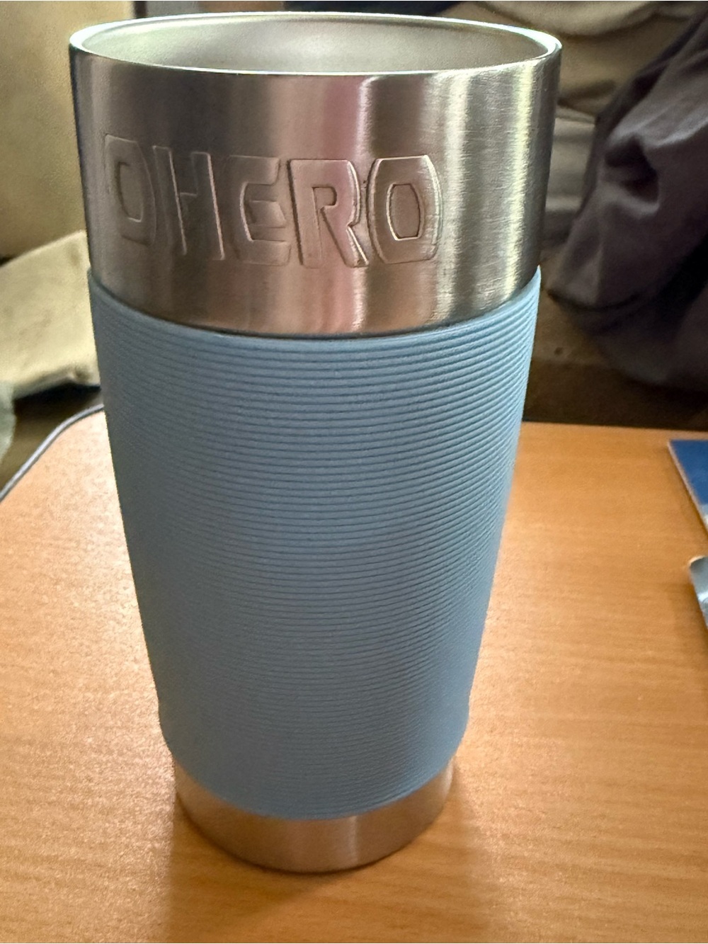 Ohero Stainless Steel Travel Tumbler with Blue Sleeve